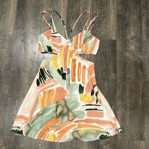 Colorful cut out dress